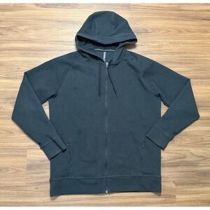 Ten Thousand Midweight Tech Hoodie Mens Black Full Zip Performance Sz L
